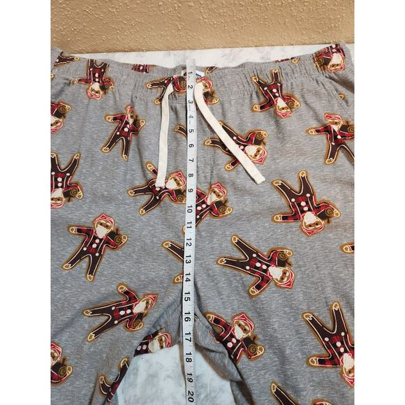 Old Navy Mens Gray Gingerbread Christmas Elastic Waist Pajama Pants‎ Size XXL - Picture 7 of 8